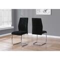 Daphnes Dinnette 39 in. Black Velvet & Chrome Dining Chair - 2 Piece DA3070091